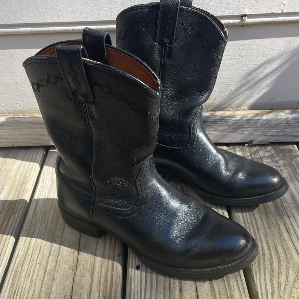 ARIAT Heritage Roper Black Leather Western Boots Size 6.5